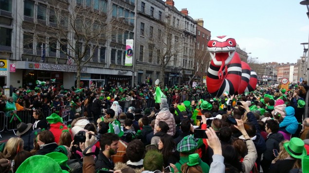 Heiliger St. Patrick auf der Patrick´s Parade Dublin